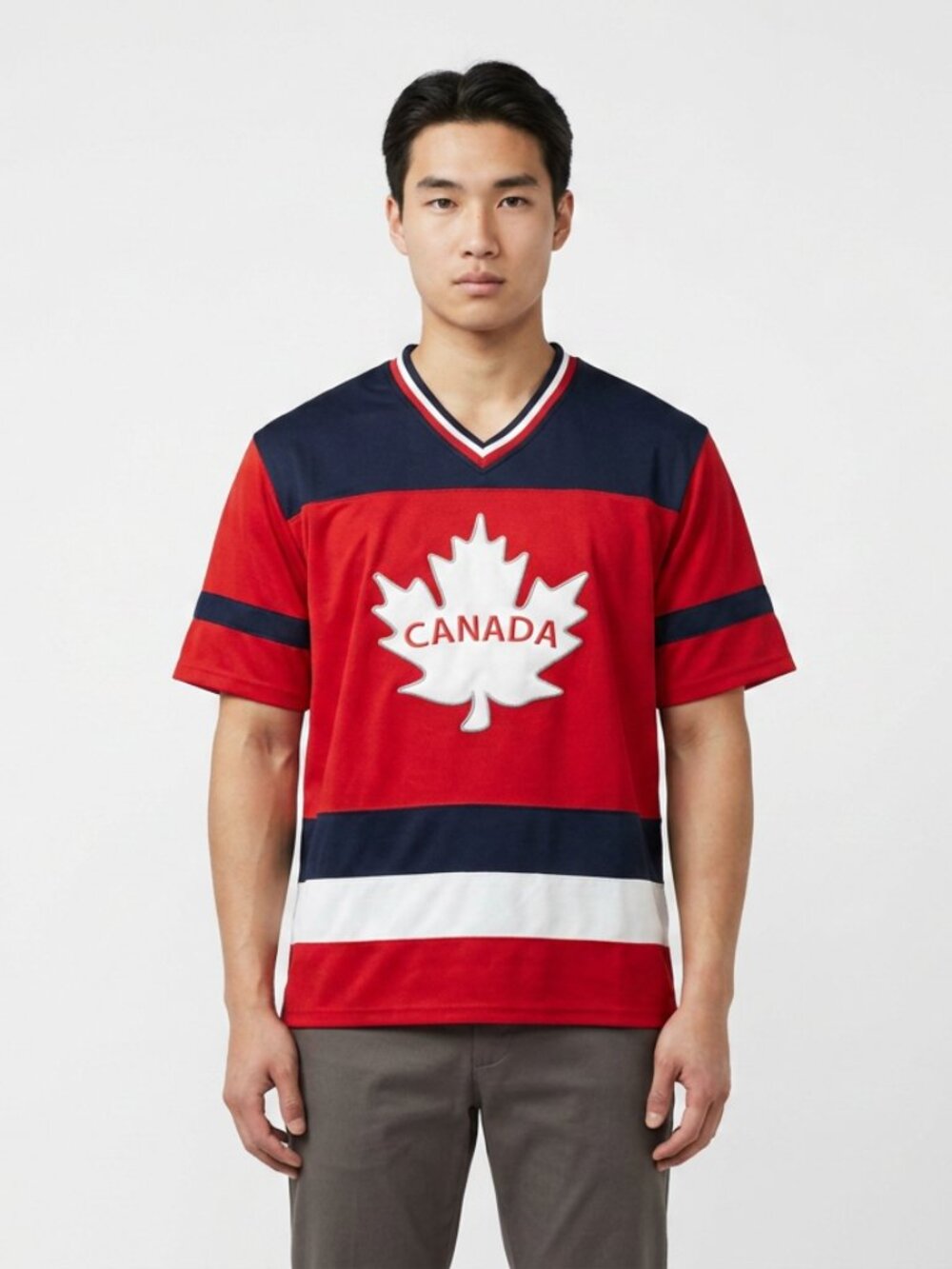 Snowcap Team Canada Hockey Jersey Large Red Maple Leaf Novelty